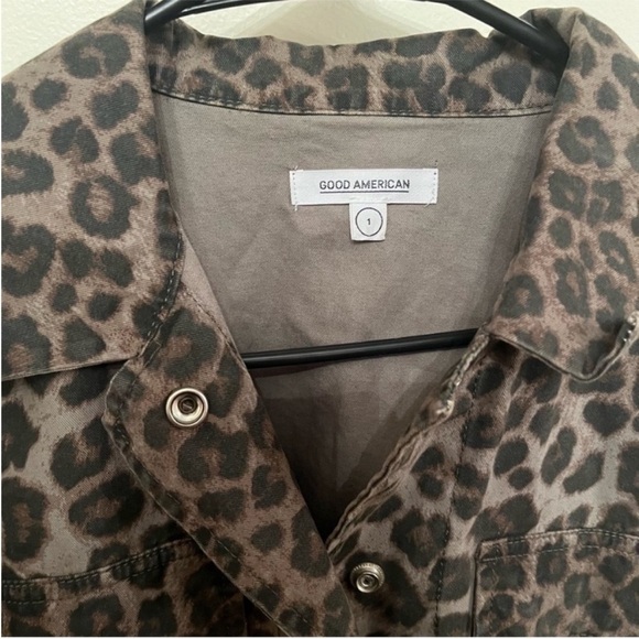 Good American Leopard Utility Jacket 1 - Picture 4 of 6